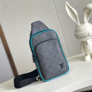 L.V Avenue Slingbag PM Monogram Eclipse Reverse coated canvas Turquoise M11703