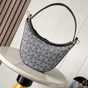 Loewe Luna bag in Anagram jacquard and classic calfskin