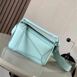 Loewe Mini Puzzle Bag In Soft Grained Calfskin With Wide Strap