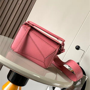 Loewe Mini Puzzle Bag In Soft Grained Calfskin With Wide Strap
