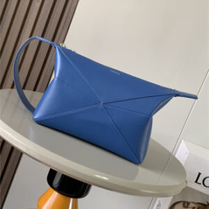 Loewe Puzzle Fold Wash Bag In Shiny Calfskin