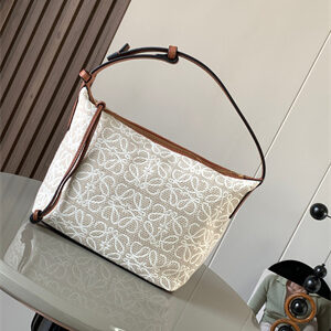 Loewe Cubi Bag In Anagram Jacquard and Calfskin