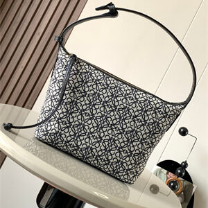Loewe Cubi Bag In Anagram Jacquard and Calfskin