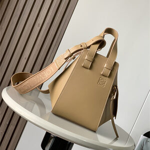 Loewe Compact Hammock bag in satin calfskin With Jacquard Strap