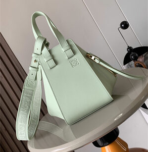 Loewe Compact Hammock bag in satin calfskin With Jacquard Strap