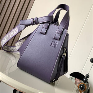 Loewe Compact Hammock bag in satin calfskin With Jacquard Strap