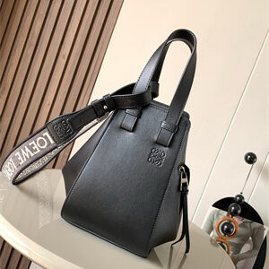 Loewe Compact Hammock bag in Classic calfskin With Jacquard Strap