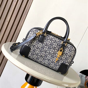 Loewe Amazona 23 Bag In Anagram Jacquard and Calfskin Black