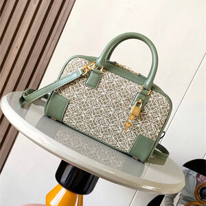Loewe Amazona 23 Bag In Anagram Jacquard and Calfskin Green