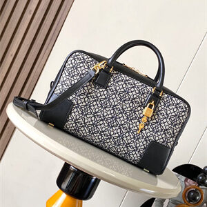 Loewe Amazona 28 Bag In Anagram Jacquard and Calfskin Black