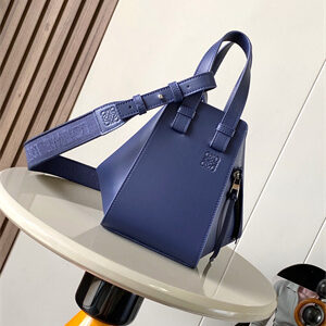 Loewe Compact Hammock bag in satin calfskin With Jacquard Strap