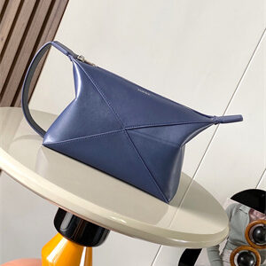 Loewe Puzzle Fold Wash Bag In Shinny Calfskin