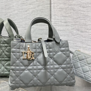 CD MEDIUM TOUJOURS BAG Macrocannage Calfskin Stone Grey