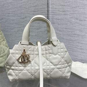 CD Small TOUJOURS BAG Macrocannage Calfskin White