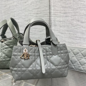 CD Small TOUJOURS BAG Macrocannage Calfskin Stone Grey