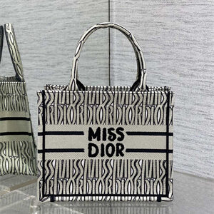 CD Miss Dior Small Book Tote Allover Emb Green