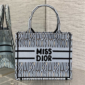 CD Miss Dior Small Book Tote Allover Emb Pale Blue