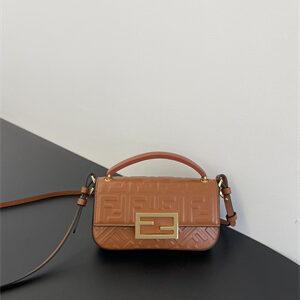 Fen.di BAGUETTE Phone Pouch Nappa Leather Brown