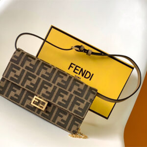 Fen.di WOC Baguette FF Fabric Brown