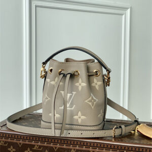 L.V Nano  Noé Bag Monogram Empreinte Tourterelle Gray/Cream M46291