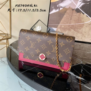 L.V Flore Wallet On Chain Monogram Canvas Fuchsia M67405