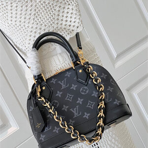 L.V Alma BB Handbag Black Calfskin M12289