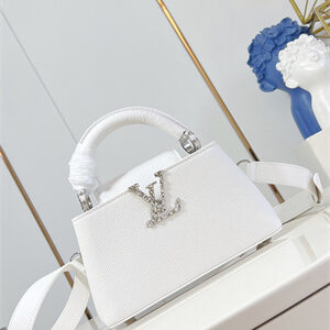 L.V Capucines East-West Mini Grained calfskin White M48865