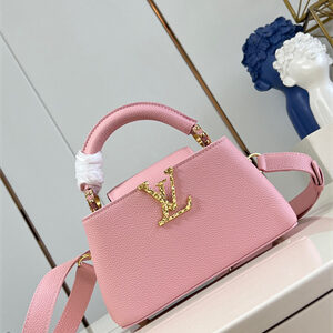 L.V Capucines East-West Mini Grained calfskin Pink M48865