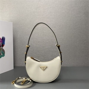 Prada Arqué leather Mini shoulder bag White Color 1BC199