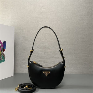 Prada Arqué leather Mini shoulder bag Black Color 1BC199