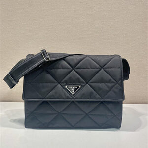 Prada Re-Nylon Large Padded Shoulder Bag Black 1BD256