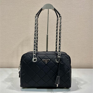 Prada Large Vintage Re-Nylon shoulder bag Black 1BD641