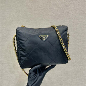 Prada Vintage Re-Nylon Padded Shoulder Bag Black 1BD646