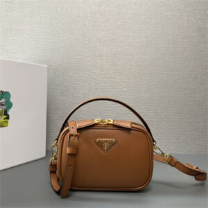 Prada Odette leather mini-bag Cognac Color 1BH203