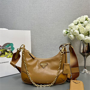 Prada Re-Edition naplak patent leather mini-bag Brown Color 1BH204