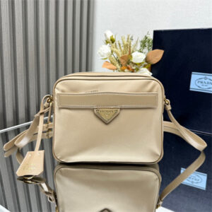 Prada Re-Edition 1978 Re-Nylon and Saffiano leather mini shoulder bag Beige 1BH218