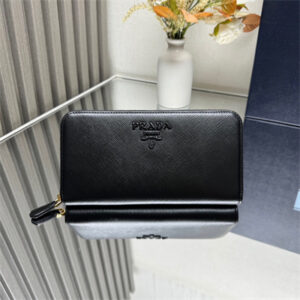 Prada Large Saffiano Leather Wallet Black 1ML506