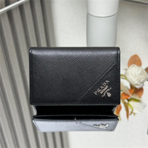 Prada Saffiano Leather Card Holder Black 2MC122