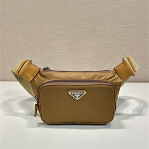 Prada Re-Nylon and Saffiano leather belt bag Black 2VH128