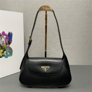 Prada Small leather shoulder bag Black 1BD358