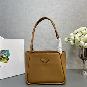 Prada Leather mini tote bag Caramel 1BG539