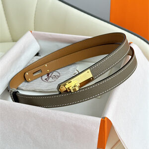 Hermes Kelly 18 Belt Epsom Leather Gold Hardware Etoupe
