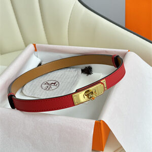 Hermes Kelly 18 Belt Epsom Leather Gold Hardware Red