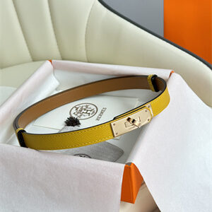 Hermes Kelly 18 Belt Epsom Leather Rose Gold Hardware Juane Amber