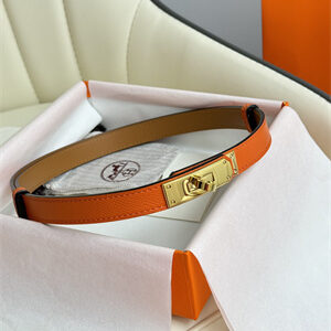 Hermes Kelly 18 Belt Epsom Leather Gold Hardware Orange