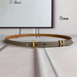 Hermes Pop H 15 belt Empsom Leather Etoupe/Brown
