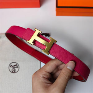 Hermes H belt buckle & Reversible  Epsom leather strap 25 mm Gold Hardware Hot Pink