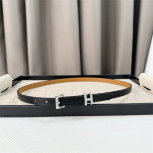 Hermes Pop H Guillochee 15 belt Cowhide Silver Tone Hardware Black/Brown