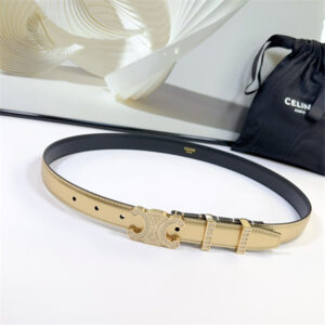 Celine Triomphe Belt 25MM Calfskin In Gold Color