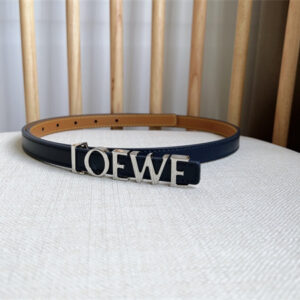 Loewe Belt In Smooth Calfskin 15MM Silver Hardware Blue/Brown